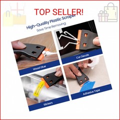 Perco Glue Off Adhesive Sticker Remover 3.3 fl. oz & Scraper with Plastic Razor
