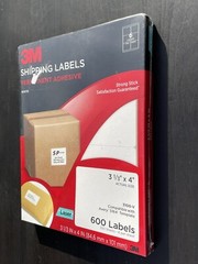 3M 3100-V White Shipping Labels 3-1/3″ x 4″ Laser (Pack of 600)