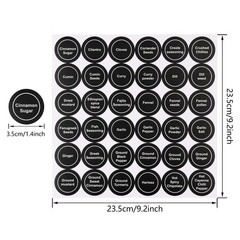 Black Spice Jar Labels Removable Spice Labels Stickers for Kitchen Pantry Foo…