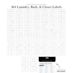 Bathroom Laundry Labels for Jars – 164 Closet Laundry Stickers, Cleaning Labe…