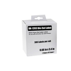 6 x 300 Paper File Folder Labels (0.66 in x 3.4 in) DK-1203 DK1203 For Brother