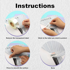 1200 PCS Clear Label Protector Self-Adhesive Waterproof Rectangle Label Protecto