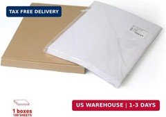 [100 Sheets; 200 Labels] Half Sheet Self Adhesive Shipping Label for Laser & Ink