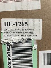 12 Rolls(580roll)DL-1265 Safe Handling UPC Barcode Direct Thermal Label 60 X80mm