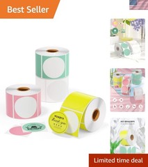 Versatile 2-Inch Round Thermal Sticker Labels – Perfect for Logos & QR Codes