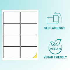 A4 Self Adhesive Address Labels, 8 per Sheet, 100 Sheets, 99.1X 67.7Mm, 800 Labe