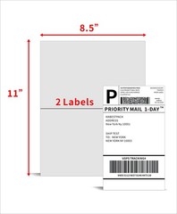 Shipping Labels Half Sheet 8.5×5.5 White Self Adhesive Laser Inkjet 200pcs 2 Per