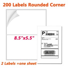 8.5″ X 5.5″ Rounded Corner Half Sheet Self Adhesive 200 Packing Shipping Labels