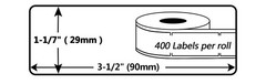 5 x DK-1201 DK1201 Address Labels 1.14″ x 3.5″ for Brother with Cartridge Frame