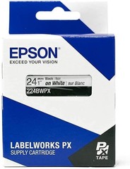 Epson 224BWPX-5PK Genuine PET (Polyester) Tape Cartridge – 5 Unit Pack of Bla…