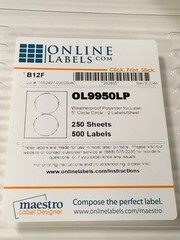 New 2000 x 5″ Circle Labels – Weatherproof Polyester Laser – Product OL9950LP