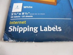 Avery Inkjet 8126 Shipping Labels Half Sheet 5-1/2 x 8-1/2 White 50ct 25 Sheets