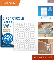 Versatile 0.75″ Round Blank Stickers – 250 Sheets for Inkjet & Laser Printers