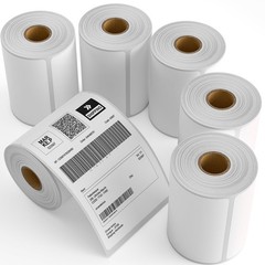 6 Rolls 4″ x 6″ Direct Thermal Printer Label, 250 Labels/Roll, Total 1500 The…