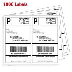 1000 Shipping Labels 8.5 x 5.5 Half Sheets Blank Self Adhesive 2 Per Sheet USA
