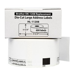 Non-OEM Fits BROTHER DK-1208 Labels (1-1/2″ x 3-1/2″) – (1) Roll of 400