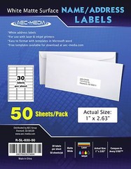White Matte Surface Shipping Labels, Name / Address Labels