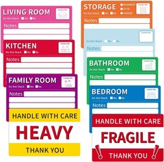 WSICSE 160 Pcs 6 x 4 inch Moving Labels for Boxes, Large 7 Color Coded Moving St