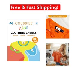 Durable Self-Stick Kids Labels – 80 No-Iron Fabric Tags for Easy Labeling