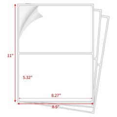 200 Shipping Mailing Labels 8.5″ x 5.5″ Half Sheet Rounded Corner 2 Per Sheet