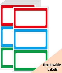 Removable Colored Labels Stickers, 3X5 Inch Removable Large Label Stickers for M