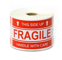 500 Cnt Roll 2×3 FRAGILE This Side Up Shipping Mailing Handle with Care Stickers