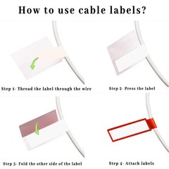 12 hojas de 360 ​​etiquetas impermeables para cables, etiquetas para cables