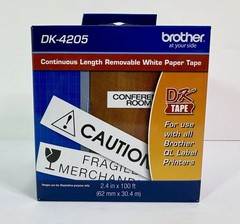 Brother DK-4205 Continuous Removable Paper Tape 2.4″ x 100’ QL Label Printer