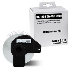 1-1/2″x3-1/2″(38 mm x 90 mm) DK-1208 Large Address 400 Labels for Brother x 5