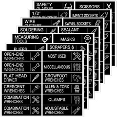 Tool Box Label Stickers 168 Pcs Drawer Organization for Tool Chest Drawers Black