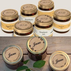 2″ Brown Label Stickers for Jars and Lids, Kraft Sticker Labels for Pantry, M…