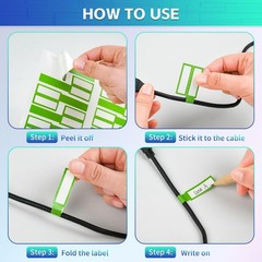 360pcs Cable Labels 12 Colors Waterproof Cable Tags Wire Cord Label for Elect…