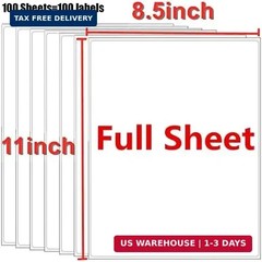 8.5″ x 11″ Shipping Labels Full Sheet Labels, Self Adhesive Printable White Stic