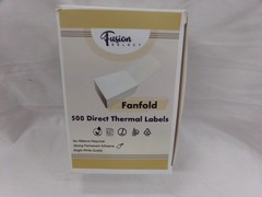 Fusion Select White Fanfold 500 Direct Thermal Labels NEW in Box 4×6″ ~ Shipping