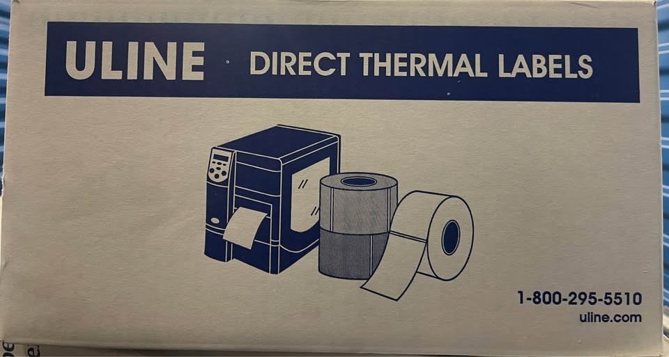 Uline S-7484 4×2 Direct Thermal Labels 4 Rolls brand new and sealed