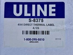 Uline S-8375 4″ x 4″ Direct Thermal, 1400 Labels Per Roll with 4 Rolls in a Box