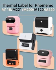 3/6Rolls Self-Adhesive Thermal Label Sticker for Phomemo M110/M220/M200 Printer