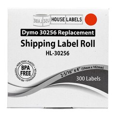DYMO LW 30256 COLOR Large Direct Thermal RED Shipping Labels – (6) Rolls of 300