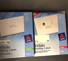 AVERY 5351 Avery 5263 Mailing Labels. Lot of 2