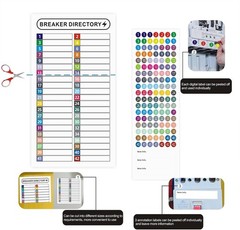 Adhesive Multi-Color Breaker Panel Labels – Easy Identification & 16 Sheets