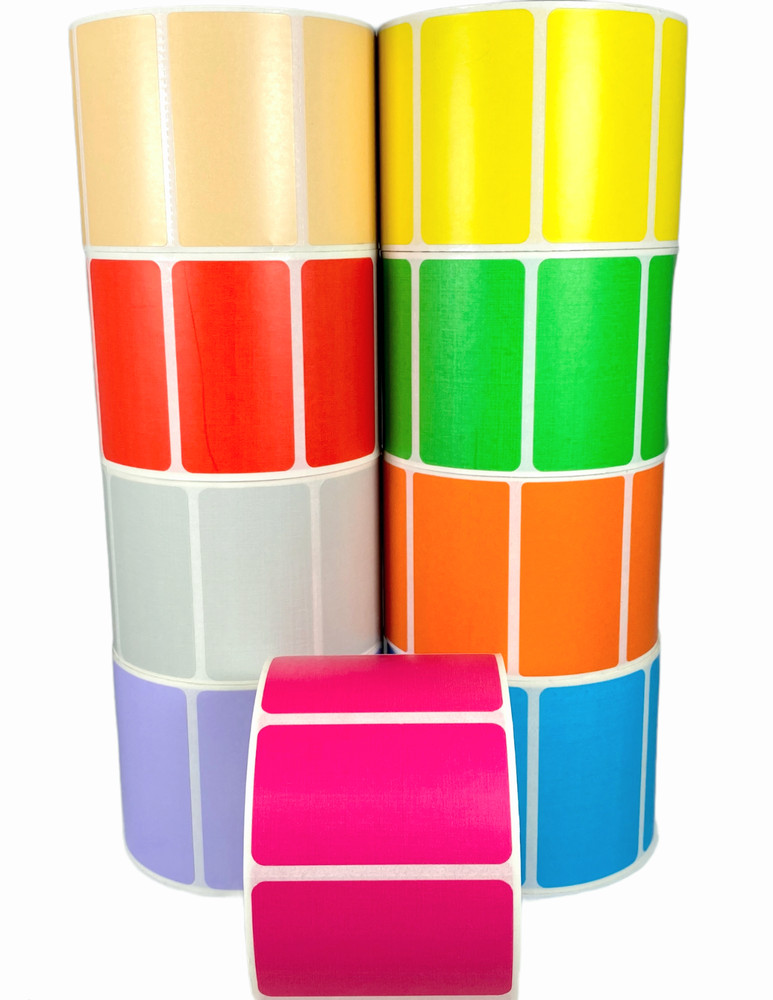 4 Rolls – 2.25×1.25 Direct Thermal Colors Labels 1000/RL (1 RL/EA: RD,GR,YL,BL)