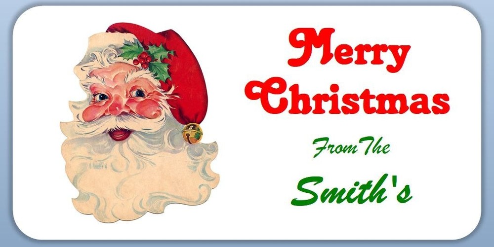 Custom Printed Christmas Labels with your last name for envelopes, presents etc.