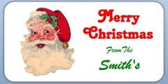 Custom Printed Christmas Labels with your last name for envelopes, presents etc.