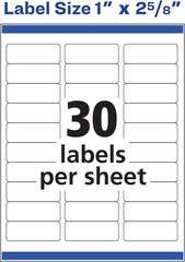 Averyâ® Easy Peelâ® White Inkjet Address Labels, 1″ X 2 5/8″, Pack of 750 8160