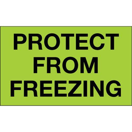 3 x 5″ “Protect From Freezing” Labels, Green 500/Roll