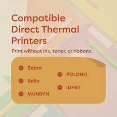 4″x1.5″ Direct Thermal Barcode Labels – 10 Rolls, 900 Labels/Roll, Compatible