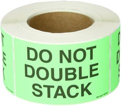 Aviditi 3″ x 5″,”Do Not Double Stack” Fluorescent Green Warning Sticker, for …