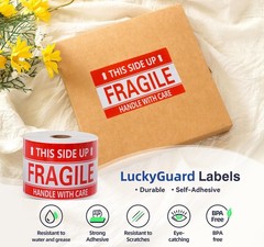 3 x 5 Inch Handle with Care This Side Up 500 Permanent Adhesive Fragile Stickers