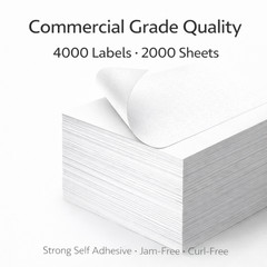 4000 Shipping Labels Half Sheet 8.5 x 5.5 Self Adhesive 2000 Sheets Inkjet Laser