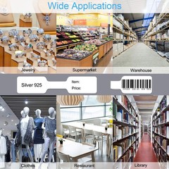 [1 Roll, 1500 Labels/Roll] White Self-Adhesive Jewelry Price Tag 2-up Labels …